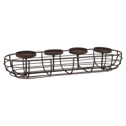 NANU-NANA Geschenkideen|Adventskränze & Zubehör*Adventskranz Rustik, Blockkerzen/braun Matt, 50 Cm