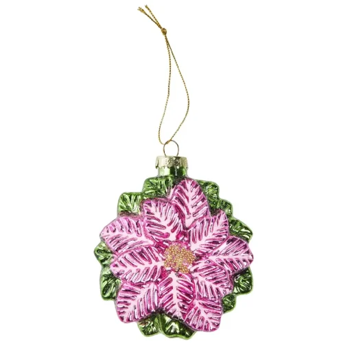 NANU-NANA Weihnachtsbaumschmuck*Anhänger Blume, Lila/grün, 9 Cm