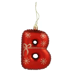 NANU-NANA Weihnachtsgeschenke|Weihnachtsbaumschmuck*Anhänger Buchstabe, B/rot, 10 Cm