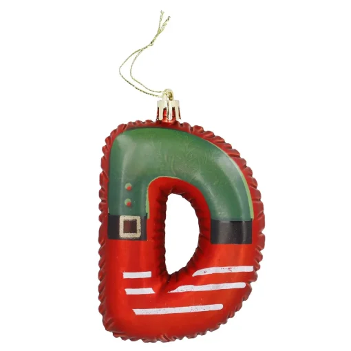 NANU-NANA Weihnachtsgeschenke|Weihnachtsbaumschmuck*Anhänger Buchstabe, D/rot, 10 Cm