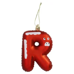 NANU-NANA Weihnachtsgeschenke|Weihnachtsbaumschmuck*Anhänger Buchstabe, R/rot, 10 Cm