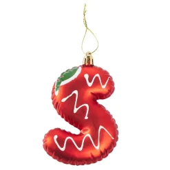 NANU-NANA Weihnachtsgeschenke|Weihnachtsbaumschmuck*Anhänger Buchstabe, S/rot, 10 Cm