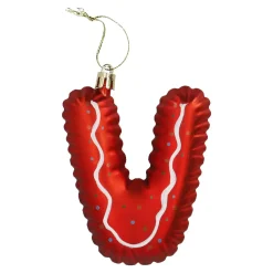 NANU-NANA Weihnachtsgeschenke|Weihnachtsbaumschmuck*Anhänger Buchstabe, V/rot, 10 Cm