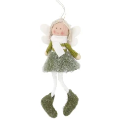 NANU-NANA Weihnachtsbaumschmuck|Weihnachten*Anhänger Engel, Pulli/grün, 16 Cm