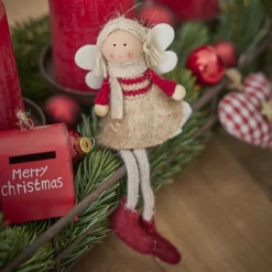 NANU-NANA Weihnachtsbaumschmuck|Weihnachten*Anhänger Engel, Pulli/rot, 16 Cm