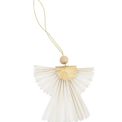 NANU-NANA Weihnachtsbaumschmuck|Weihnachtsdeko*Anhänger Engel, Uni/offwhite, 10 Cm