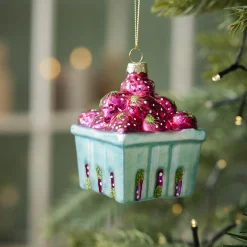 NANU-NANA Weihnachtsbaumschmuck*Anhänger Fancy, Bunt, Erdbeeren/Korb, 9 Cm