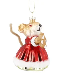 NANU-NANA Weihnachtsbaumschmuck*Anhänger Fancy, Bunt, Maus/Kleid, 10.5 Cm