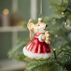 NANU-NANA Weihnachtsbaumschmuck*Anhänger Fancy, Bunt, Maus/Kleid, 10.5 Cm