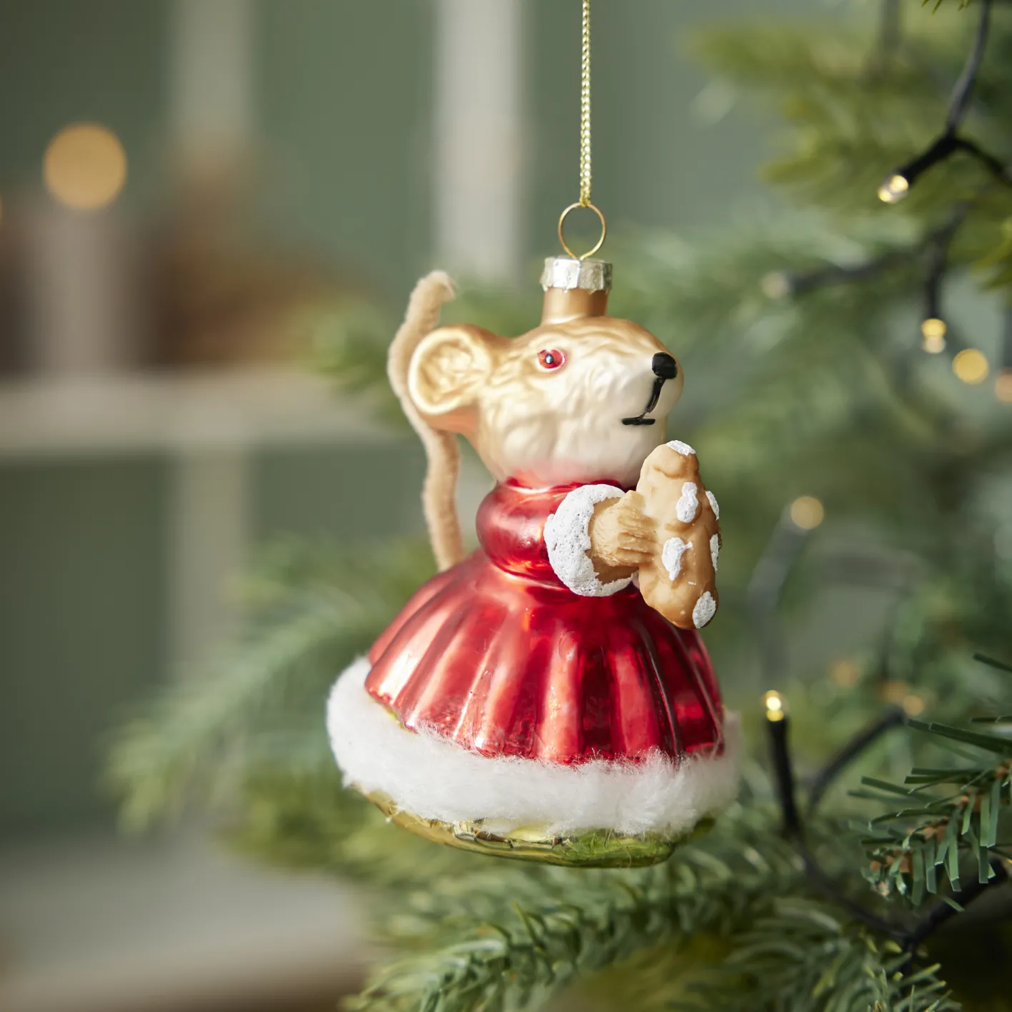 NANU-NANA Weihnachtsbaumschmuck*Anhänger Fancy, Bunt, Maus/Kleid, 10.5 Cm