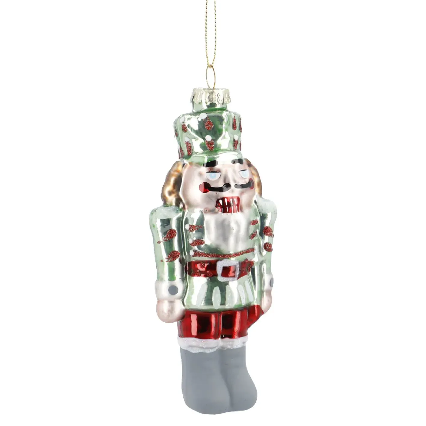 NANU-NANA Weihnachtsbaumschmuck*Anhänger Fancy, Bunt, Nussknacker/grün, 14 Cm