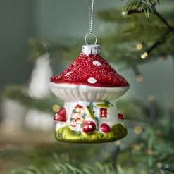 NANU-NANA Weihnachtsbaumschmuck*Anhänger Fancy, Bunt, Pilz-Haus, 7.5 Cm