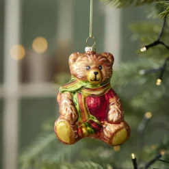 NANU-NANA Weihnachtsbaumschmuck*Anhänger Fancy, Bunt, Teddy/Schal, 9 Cm