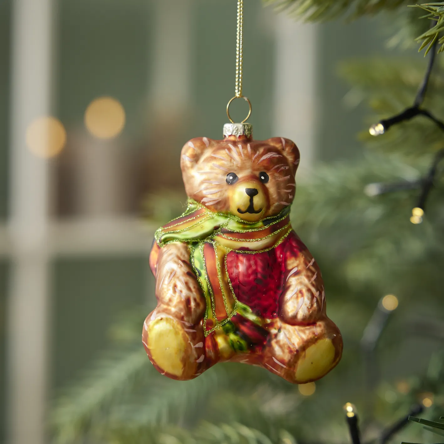 NANU-NANA Weihnachtsbaumschmuck*Anhänger Fancy, Bunt, Teddy/Schal, 9 Cm