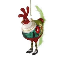 NANU-NANA Weihnachtsbaumschmuck*Anhänger Fancy, Edel, Hahn/Feder, 14.3 Cm