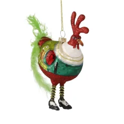NANU-NANA Weihnachtsbaumschmuck*Anhänger Fancy, Edel, Hahn/Feder, 14.3 Cm