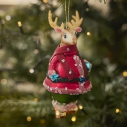 NANU-NANA Weihnachtsbaumschmuck|Weihnachten*Anhänger Fancy, Edel, Hirsch/Bauch, 14 Cm