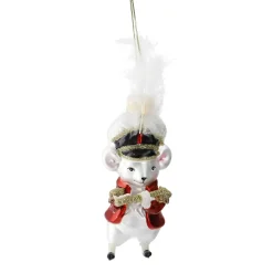 NANU-NANA Weihnachtsbaumschmuck*Anhänger Fancy, Edel, Maus/weiß, 12.5 Cm