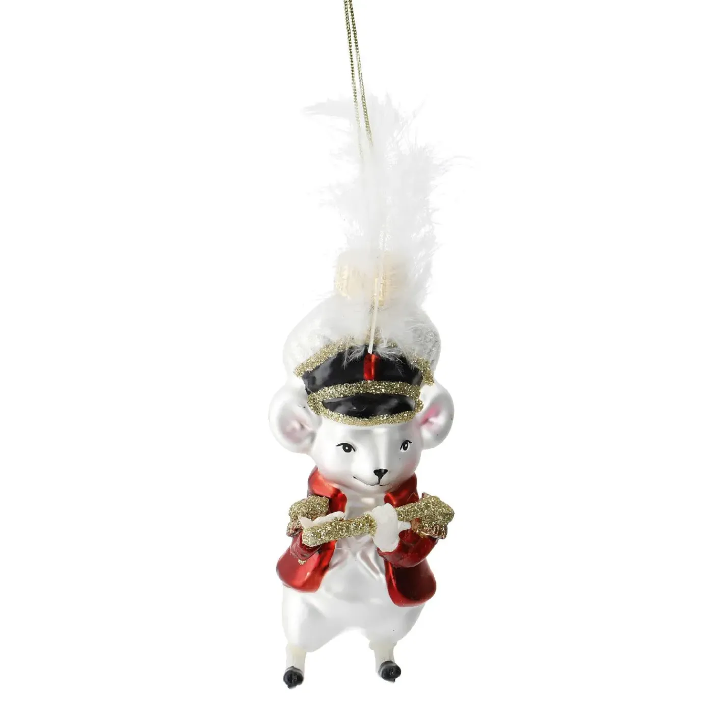 NANU-NANA Weihnachtsbaumschmuck*Anhänger Fancy, Edel, Maus/weiß, 12.5 Cm