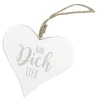 NANU-NANA Deko-Anhänger|Frühlingsdeko*Anhänger Herz, Hab Dich Lieb/weiß, 14.5 Cm