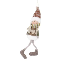 NANU-NANA Weihnachtsbaumschmuck|Weihnachten*Anhänger Mädchen, Hut/rot/weiß, 16 Cm