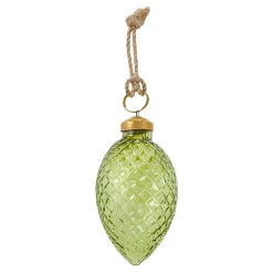 NANU-NANA Weihnachtsbaumschmuck*Anhänger Ornament, Zapfen/grün, 9 Cm