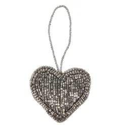 NANU-NANA Weihnachtsbaumschmuck*Anhänger Perlen, Herz/silber, 5.5 Cm