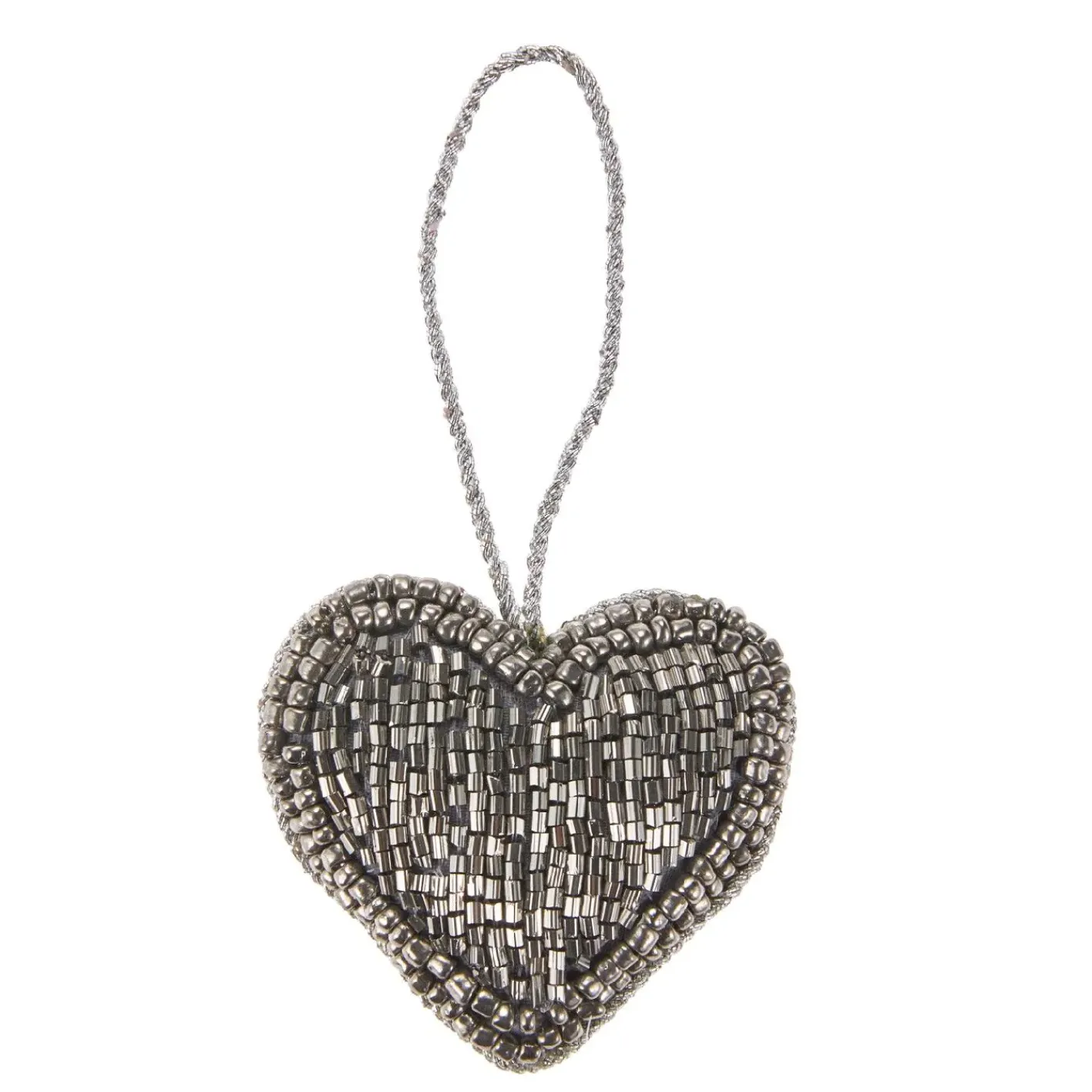 NANU-NANA Weihnachtsbaumschmuck*Anhänger Perlen, Herz/silber, 5.5 Cm