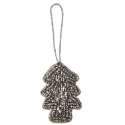 NANU-NANA Weihnachtsbaumschmuck*Anhänger Perlen, Tanne/silber, 7 Cm