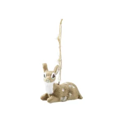 NANU-NANA Adventskränze & Zubehör|Weihnachtsdeko*Anhänger Rehkitz, Dunkelbraun, Liegend, 6 Cm