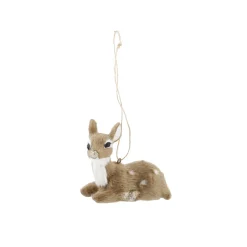 NANU-NANA Adventskränze & Zubehör|Weihnachtsdeko*Anhänger Rehkitz, Dunkelbraun, Liegend, 6 Cm