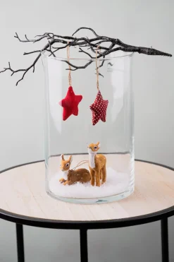 NANU-NANA Weihnachtsbaumschmuck|Adventskränze & Zubehör*Anhänger Rehkitz, Hellbraun, Liegend, 6 Cm
