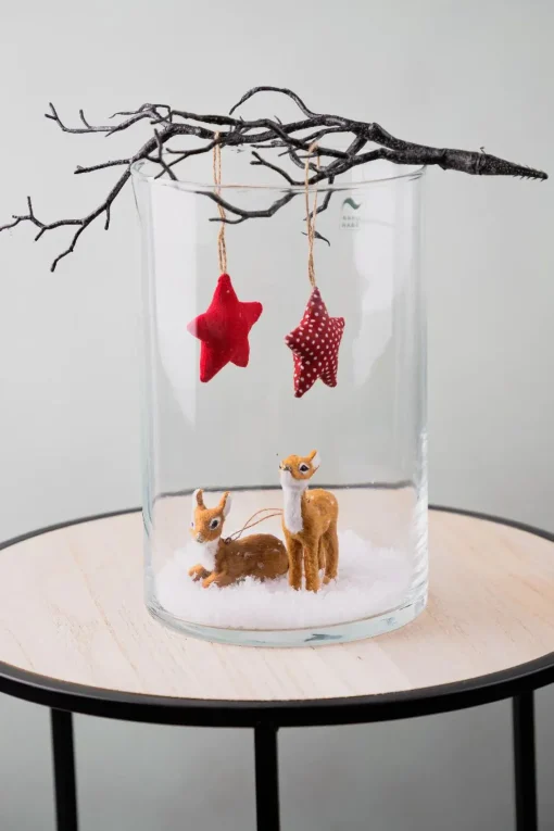 NANU-NANA Weihnachtsbaumschmuck|Adventskränze & Zubehör*Anhänger Rehkitz, Hellbraun, Liegend, 6 Cm