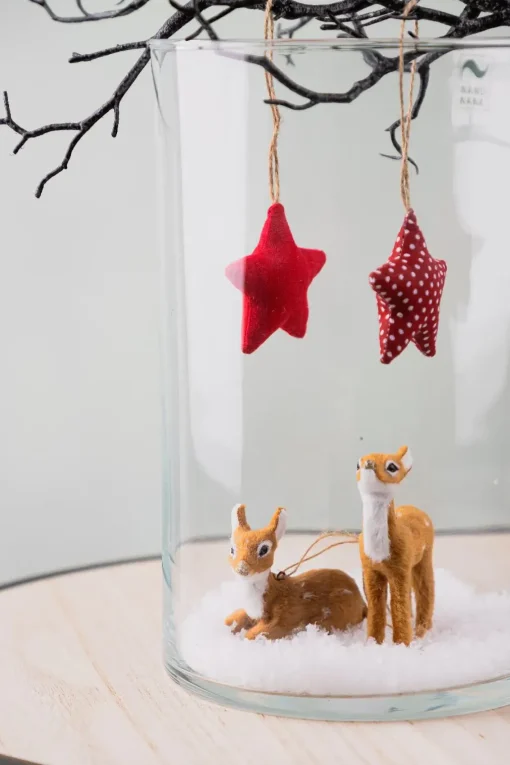 NANU-NANA Weihnachtsbaumschmuck|Adventskränze & Zubehör*Anhänger Rehkitz, Hellbraun, Liegend, 6 Cm