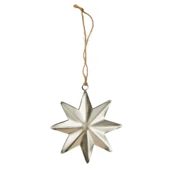 NANU-NANA Deko-Anhänger|Weihnachtsbaumschmuck*Anhänger Stern, Silber, 10.5 Cm