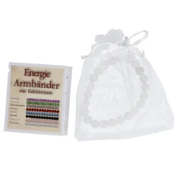 NANU-NANA Fashion*Armband Edelstein-Energie, Rockquarz/weiß