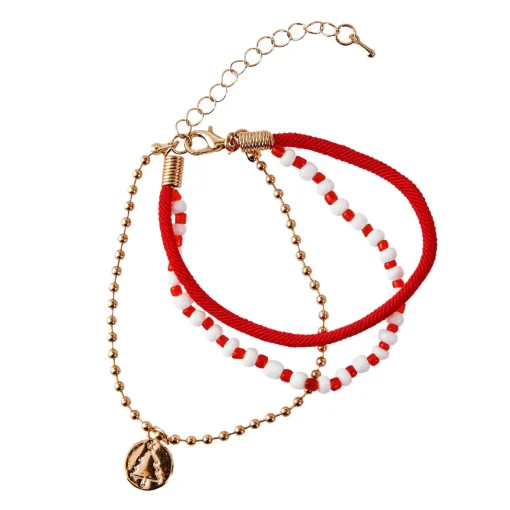 NANU-NANA Weihnachtsoutfit|Weihnachten*Armband Weihnachten, Baum, Rot/gold
