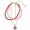NANU-NANA Weihnachtsoutfit|Adventskalender*Armband Weihnachten, Schneeflocke, Rot/gold