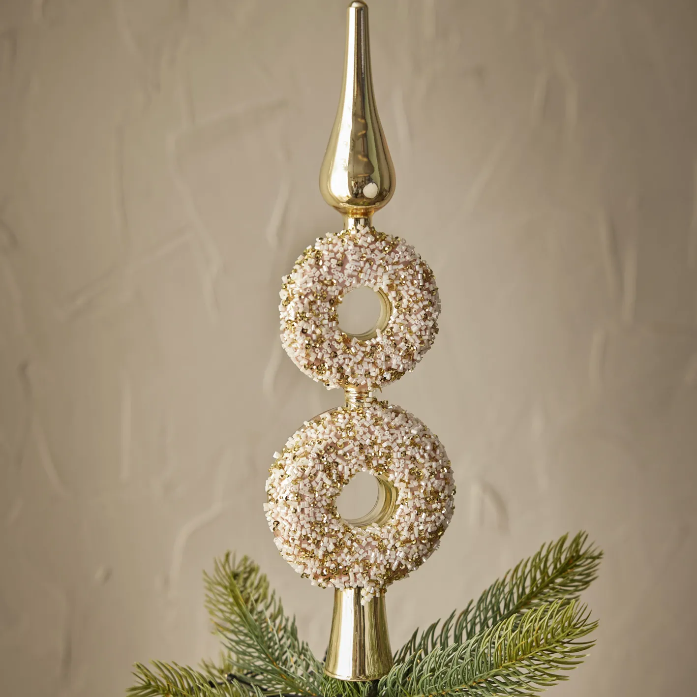 NANU-NANA Weihnachtsbaumschmuck*Baumspitze Fancy, Donuts/gold, 30 Cm