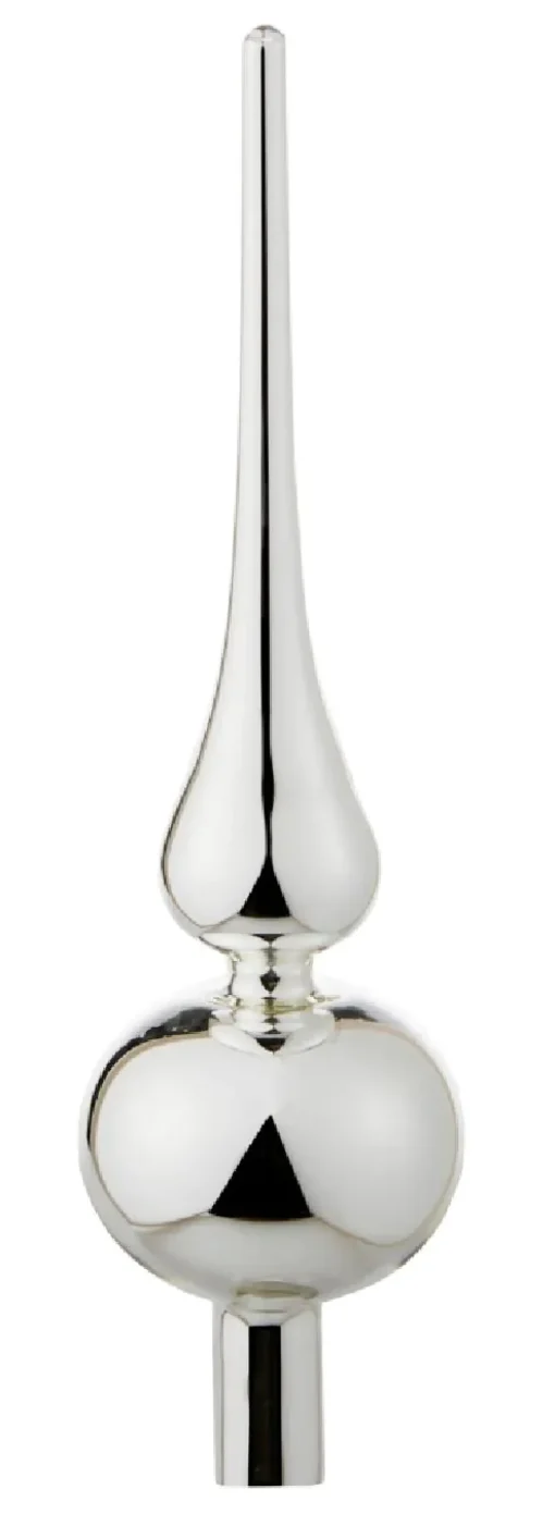 NANU-NANA Weihnachtsbaumschmuck*Baumspitze, Silber Glänzend, 25 Cm