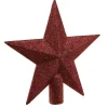 NANU-NANA Weihnachtsbaumschmuck*Baumspitze Stern Glitter, Dunkelrot, 20 Cm