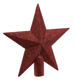 NANU-NANA Weihnachtsbaumschmuck*Baumspitze Stern Glitter, Dunkelrot, 20 Cm