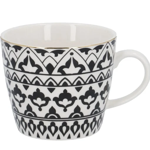 NANU-NANA Küche*Becher China, Orient, Schwarz/weiß, 300 Ml, Goldrand