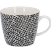 NANU-NANA Küche*Becher China, Perlen, Schwarz/weiß, 300 Ml, Goldrand