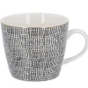 NANU-NANA Küche*Becher China, Striche, Schwarz/weiß, 300 Ml, Goldrand