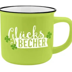 NANU-NANA Küche*Becher Emaille-Optik, Glücksbecher, 350 Ml