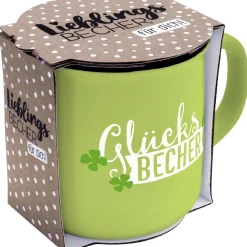 NANU-NANA Küche*Becher Emaille-Optik, Glücksbecher, 350 Ml
