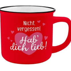 NANU-NANA Küche*Becher Emaille-Optik, Hab Dich Lieb, 350 Ml