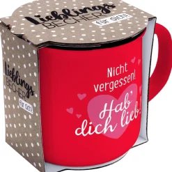 NANU-NANA Küche*Becher Emaille-Optik, Hab Dich Lieb, 350 Ml