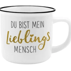 NANU-NANA Küche*Becher Emaille-Optik, Lieblingsmensch, 350 Ml